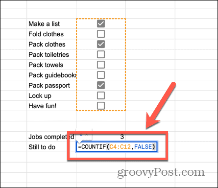 google sheets countif τύπος