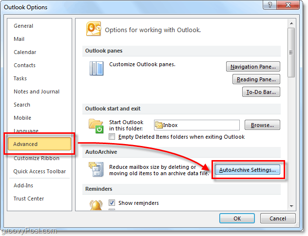 Πώς να ρυθμίσετε και να διαχειριστείτε το AutoArchive στο Outlook 2010