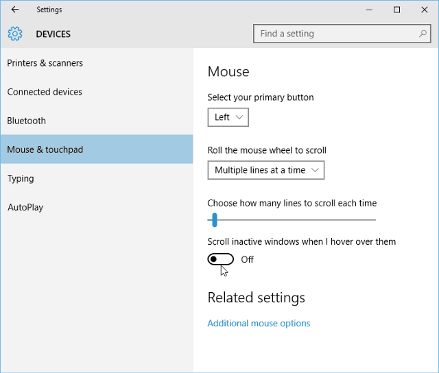 Συμβουλή των Windows 10: Εναλλαγή της πλοήγησης φόντου στο On ή Off