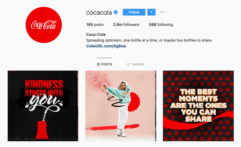 Προφίλ Instagram για την Coca-Cola