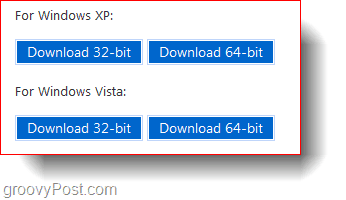 Λήψεις 32-bit και 64-bit των Windows XP και Windows Vista