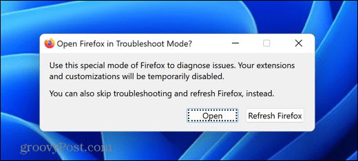 firefox ανοιχτή λειτουργία αντιμετώπισης προβλημάτων