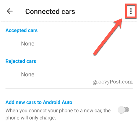 android auto τρεις τελείες εικονίδιο