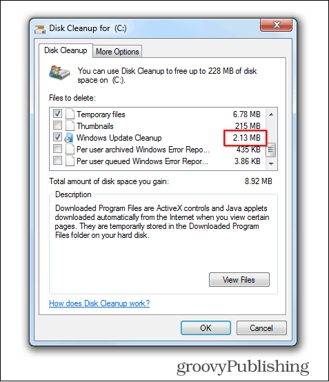 Η ενημέρωση των Windows 7 σάς επιτρέπει να διαγράψετε τα παλιότερα αρχεία ενημέρωσης