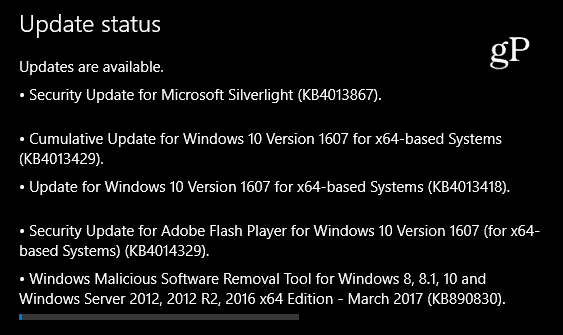 Αθροιστική ενημερωμένη έκδοση των Windows 10 KB4013429 Διαθέσιμο τώρα