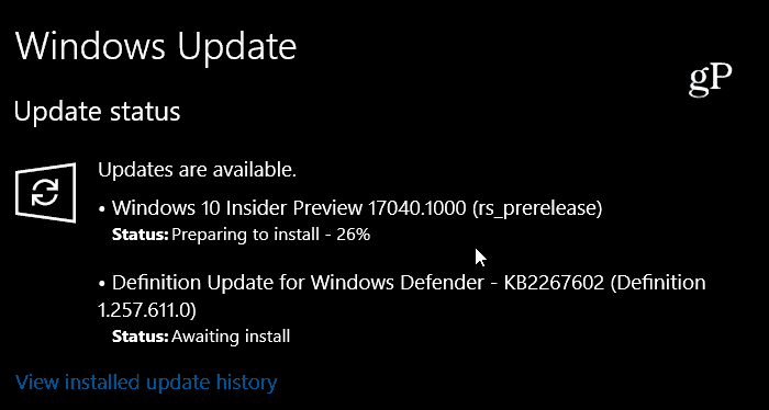 Windows 10 Redstone 4 Προεπισκόπηση Δημιουργία 17040