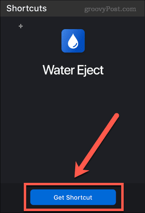 λήψη συντόμευσης εξαγωγής νερού για το iPhone