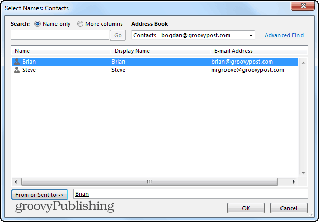 Outlook 2013 φακέλους αναζήτησης από συγκεκριμένες