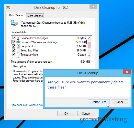 Προηγούμενη εγκατάσταση των Windows