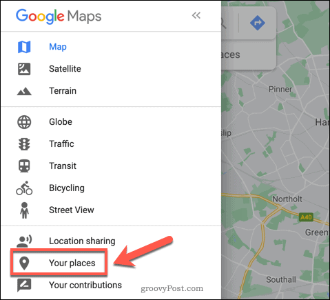Επιλογή Χαρτών Google Τα μέρη σας