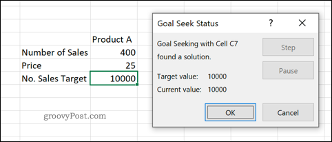 Μια προεπισκόπηση του εργαλείου αναζήτησης στόχου στο Excel
