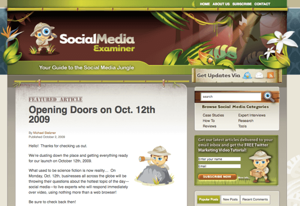 SocialMediaExaminer.com τον Οκτώβριο του 2012.