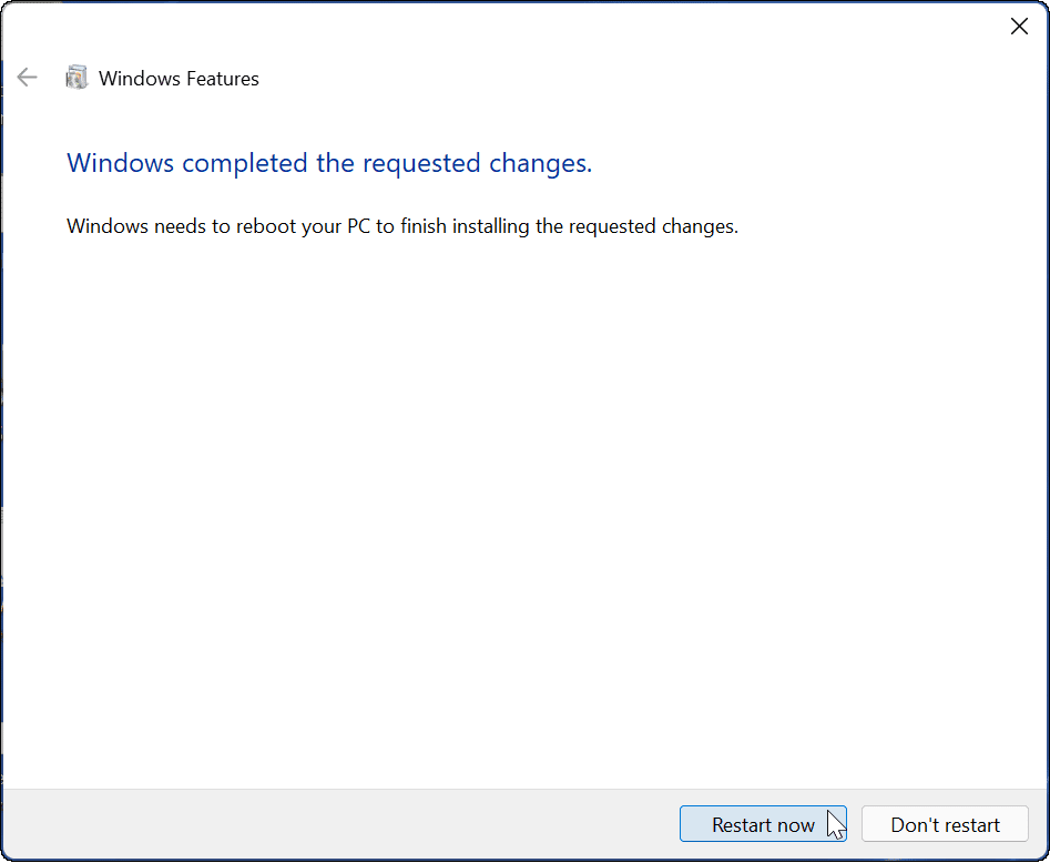 επανεκκινήστε την εγκατάσταση του windows sandbox στα Windows 11