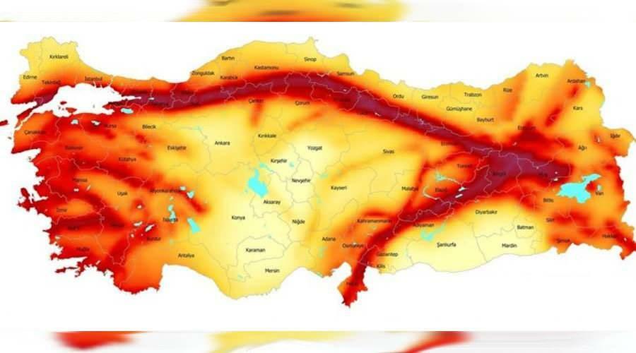 Χάρτης του σεισμού της Τουρκίας