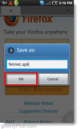 fennec.apk firefox beta 4 και εγκαταστάτης του Android