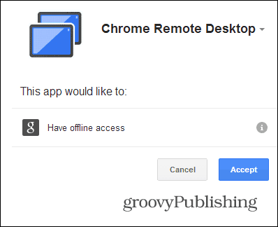 Το Chrome Remote Desktop PC εξουσιοδοτεί