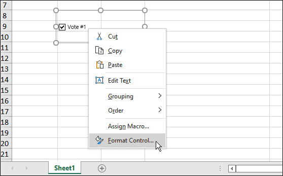 Εισαγάγετε ένα πλαίσιο ελέγχου στο Microsoft Excel