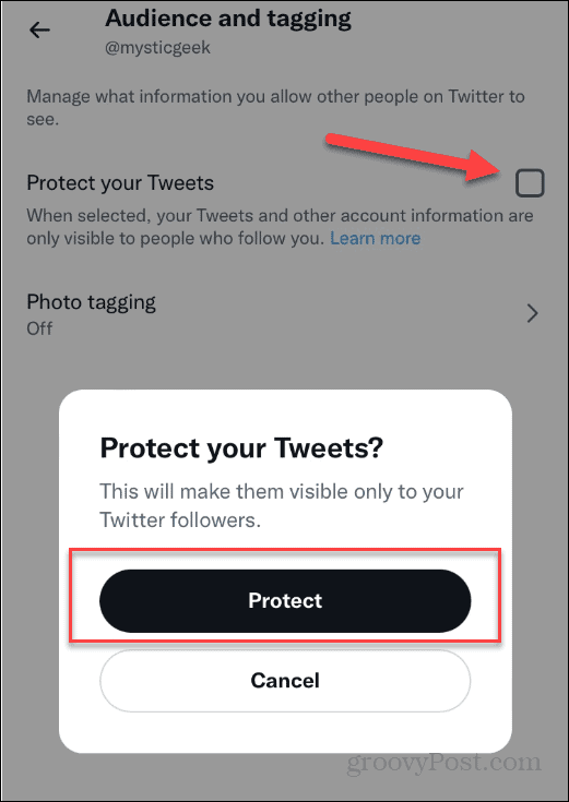 Προστατέψτε τα Tweets Twitter Private