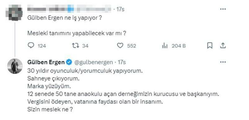 Απάντηση Gülben Ergen 
