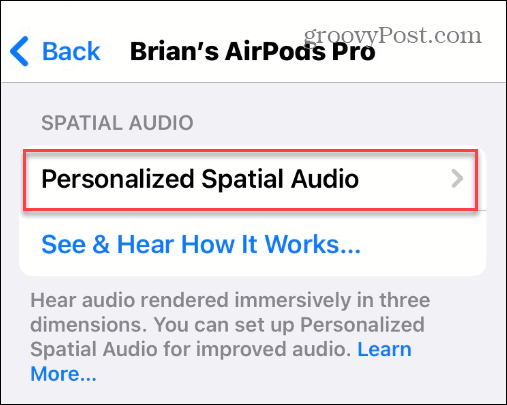 Χρησιμοποιήστε τον χωρικό ήχο στα Apple AirPods