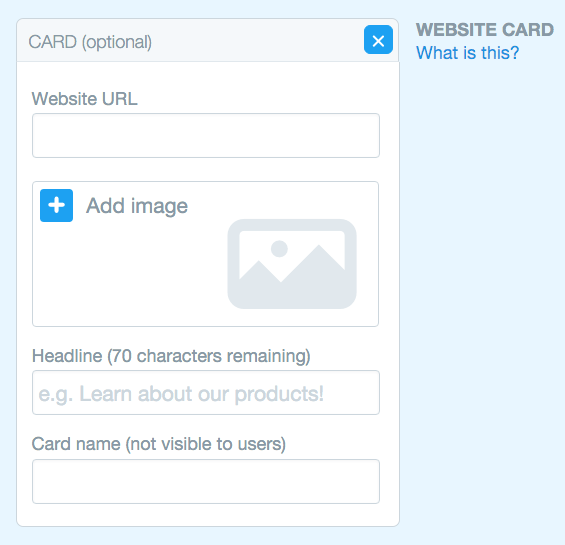 Κάντε κλικ στον ιστότοπο του twitter κάντε κλικ στο πρότυπο κάρτας ιστότοπου