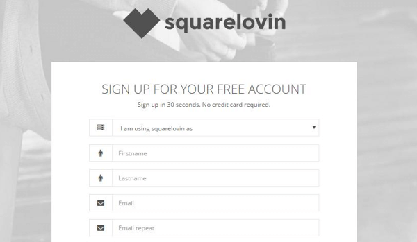 Εγγραφείτε για έναν δωρεάν λογαριασμό Squarelovin.