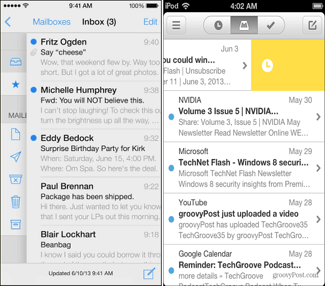Mail iOS 7 και εφαρμογή γραμματοκιβωτίου