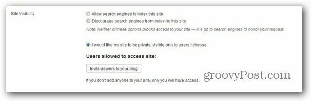 wordpress com κάνουν το blog ιδιωτικές προσκαλούν τους χρήστες