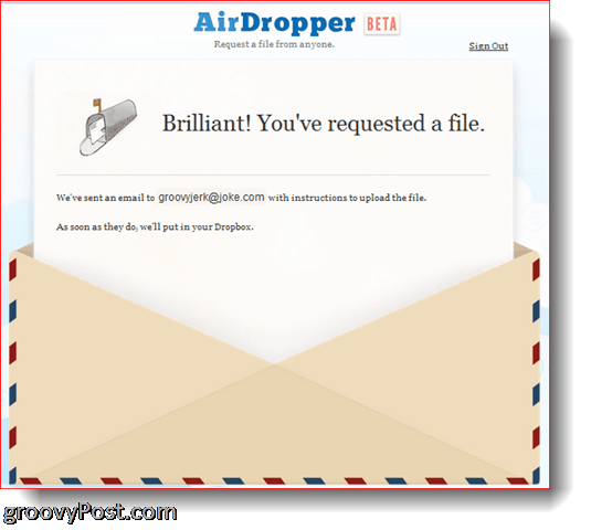 AirDropper Dropbox - Έχει σταλεί αρχείο