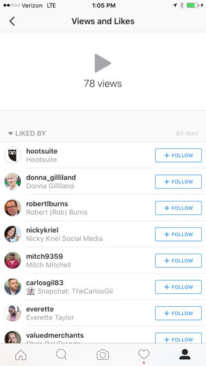 προβολές και επισημάνσεις "μου αρέσει" στο Instagram