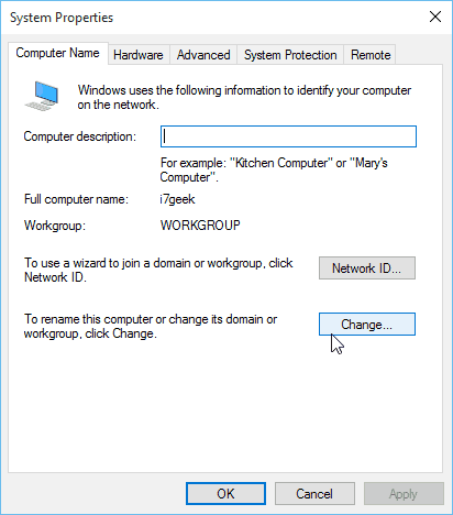 Windows 10 Ιδιότητες συστήματος Όνομα υπολογιστή