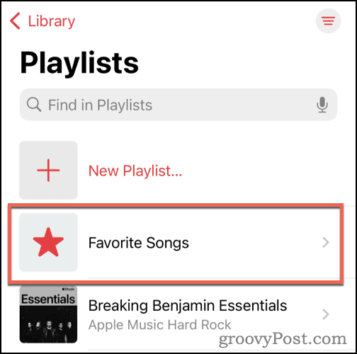 Λίστα αναπαραγωγής αγαπημένων της Apple Music