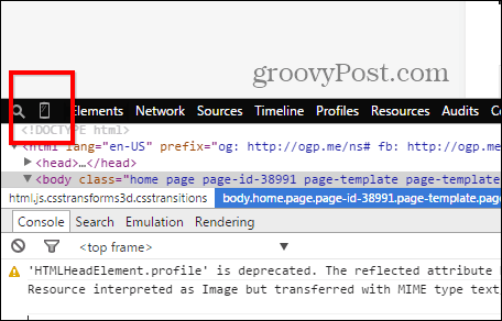 Εμμοποίηση εργαλείων προγραμματιστών Chrome