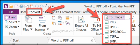 Μετατροπή PDF σε εικόνα χρησιμοποιώντας το PhantomPDF
