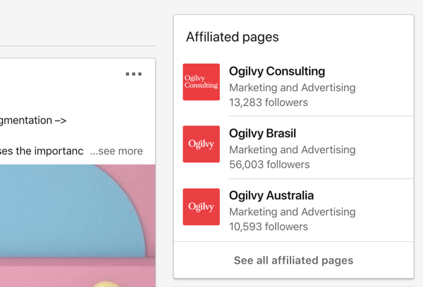 Σελίδες εταιρειών LinkedIn της Ogilvy.