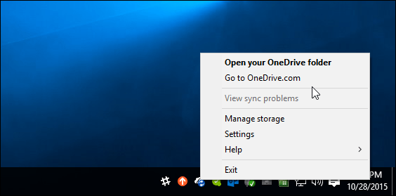 2 Γραμμή εργασιών του OneDrive