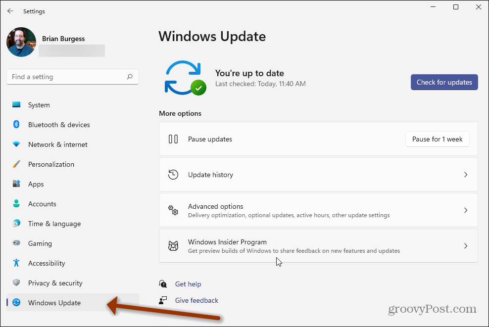 Ρυθμίσεις Windows 11 Windows Update