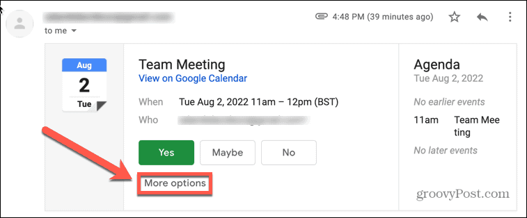 ημερολόγιο google gmail περισσότερες επιλογές