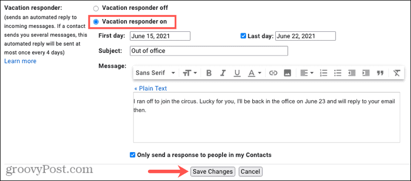 Απαντήσεις στο Gmail εκτός γραφείου 