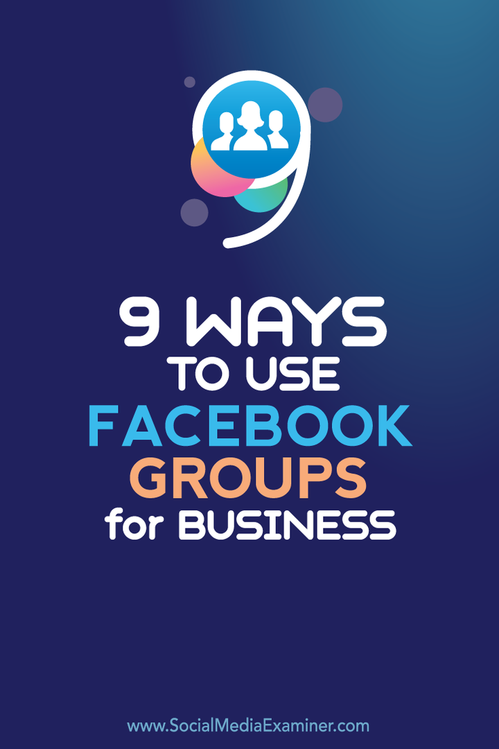 εννέα τρόποι χρήσης ομάδων facebook για επιχειρήσεις