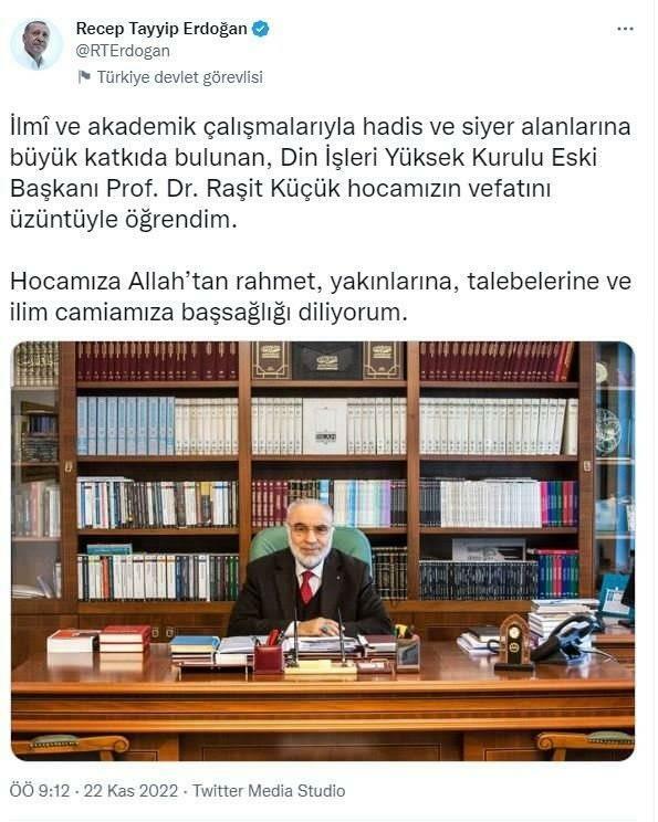 Συλλυπητήριο μήνυμα του Προέδρου Ερντογάν
