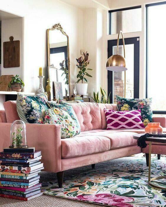 Σετ ροζ ανοιχτό ροζ καναπέ 