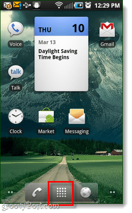 το κουμπί εφαρμογής της αρχικής οθόνης του Android