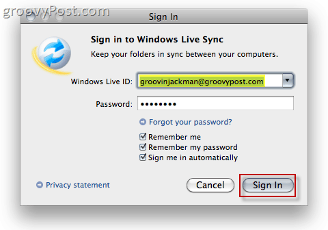 Windows Live Sync Beta σε OS X