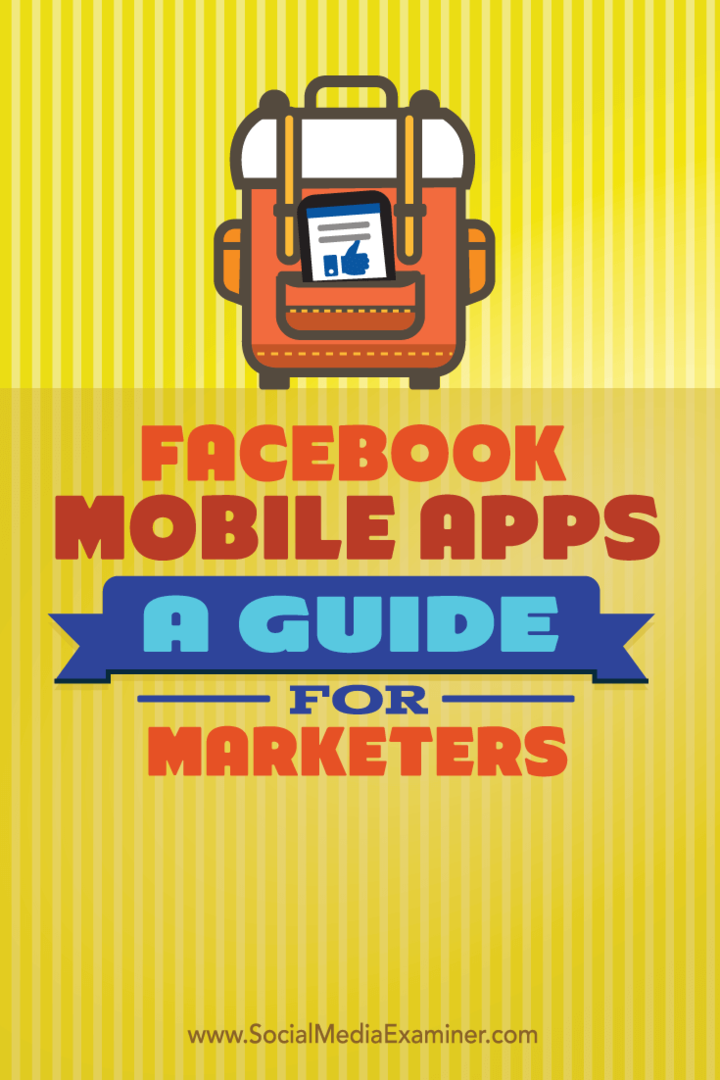 διαχειριστείτε το μάρκετινγκ με εφαρμογές Facebook για κινητά