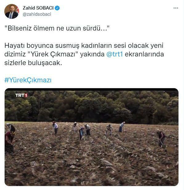 Ο Γενικός Διευθυντής του TRT Zahid Sobacı μοιράστηκε στον λογαριασμό του στα μέσα κοινωνικής δικτύωσης