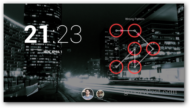 Goggle οθόνη κλειδώματος Nexus 7