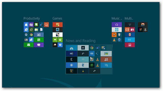 Windows 8: Δημιουργία ομάδων πλακιδίων στην οθόνη Έναρξη