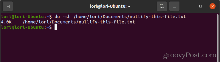 Χρησιμοποιώντας την εντολή du για να ελέγξετε το μέγεθος ενός αρχείου στο Linux