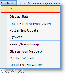 Twitter στο Outlook: Διαμόρφωση OutTwit